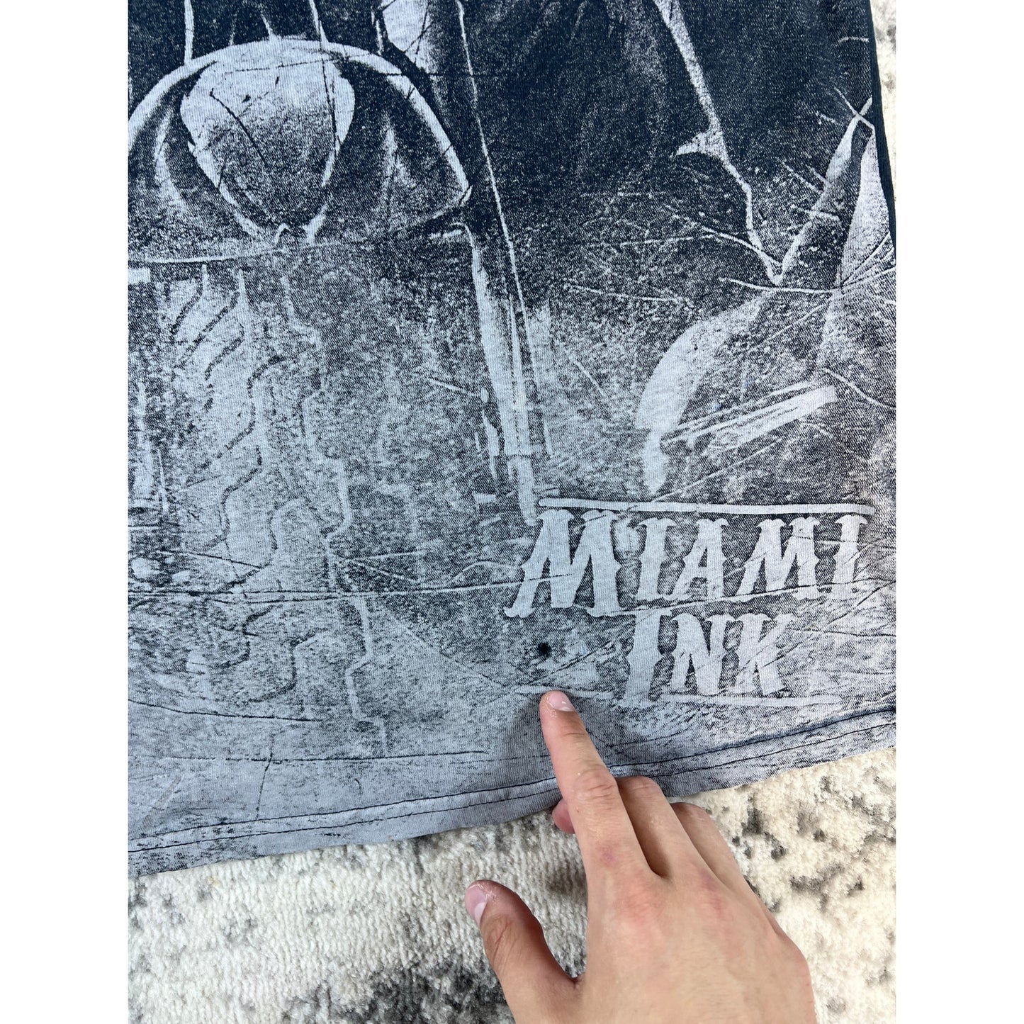 Vintage Miami Ink Skull T-Shirt Mens - S