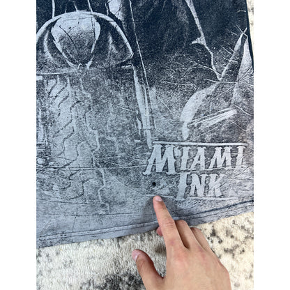 Vintage Miami Ink Skull T-Shirt Mens - S