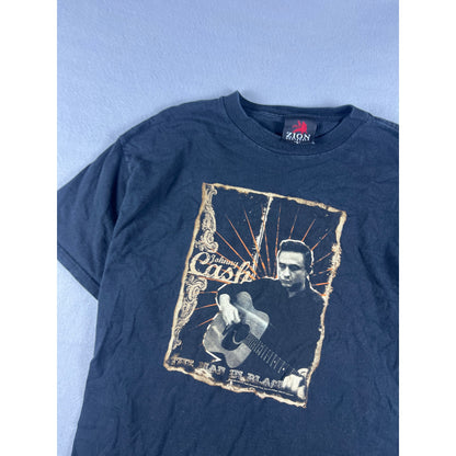 Johnny Cash Man In Black T-Shirt - L