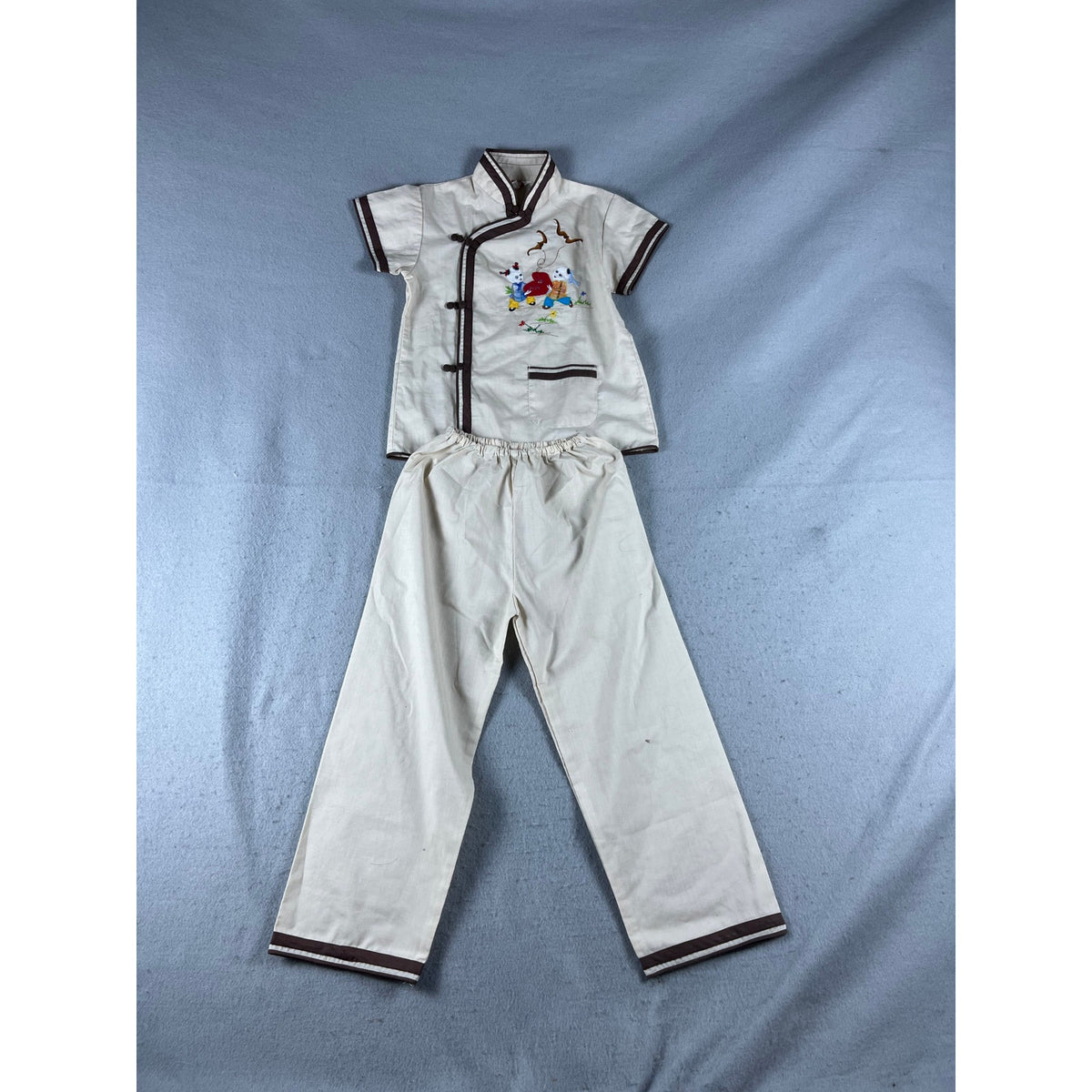 Vintage Plum Blossoms Kids Panda Outfit Set - 6