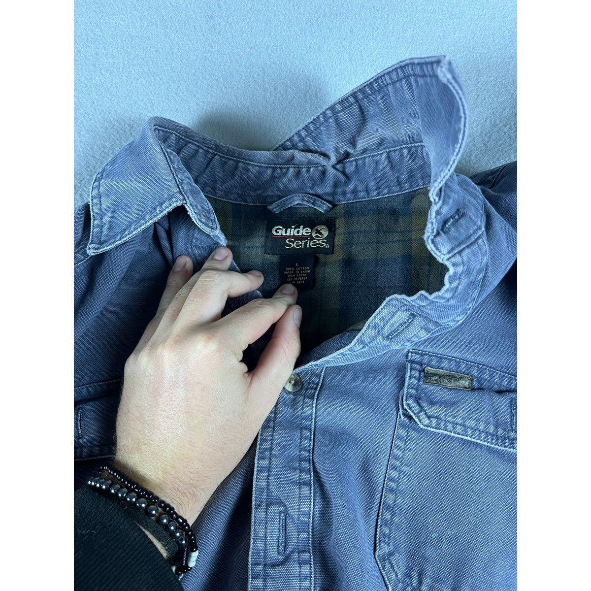 Guide Series Canvas Flannel Plaid Lined Shirt Jacket - L