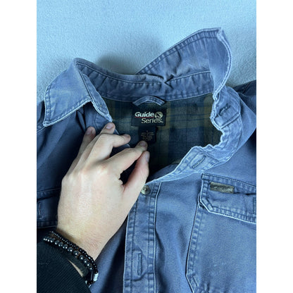 Guide Series Canvas Flannel Plaid Lined Shirt Jacket - L