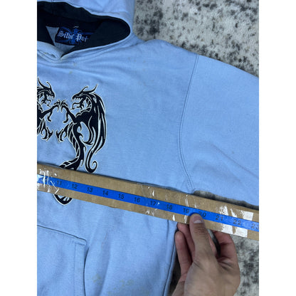 VTG Silver Point Blue Dragon Hoodie - XS