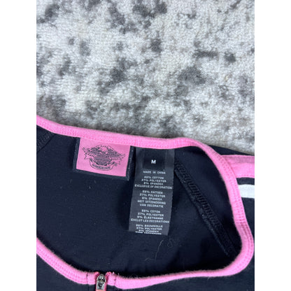 Harley Davidson Pink Quarter Zip T-shirt - M