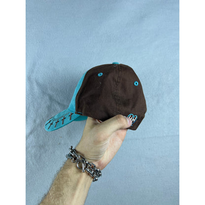 Y2k Embezzled Teal Blue Cross Hat