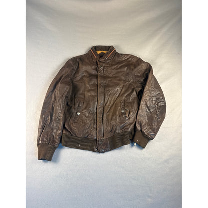 Vintage Darrow Leather Bomber Jacket - 38