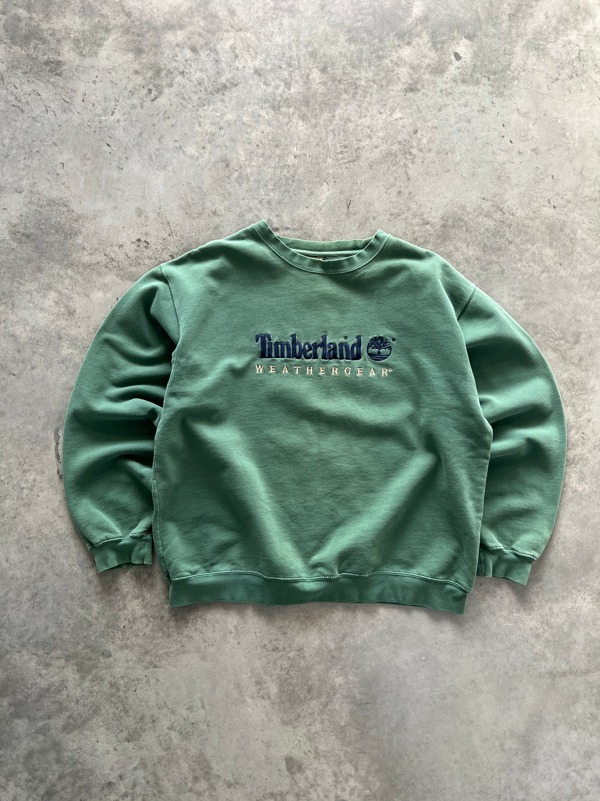Vintage Green Timberland Crew- XL