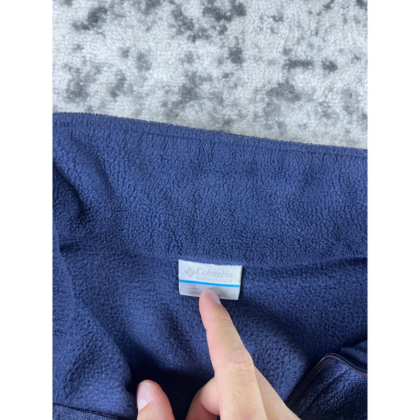 Navy Blue Columbia Full Zip Fleece - M