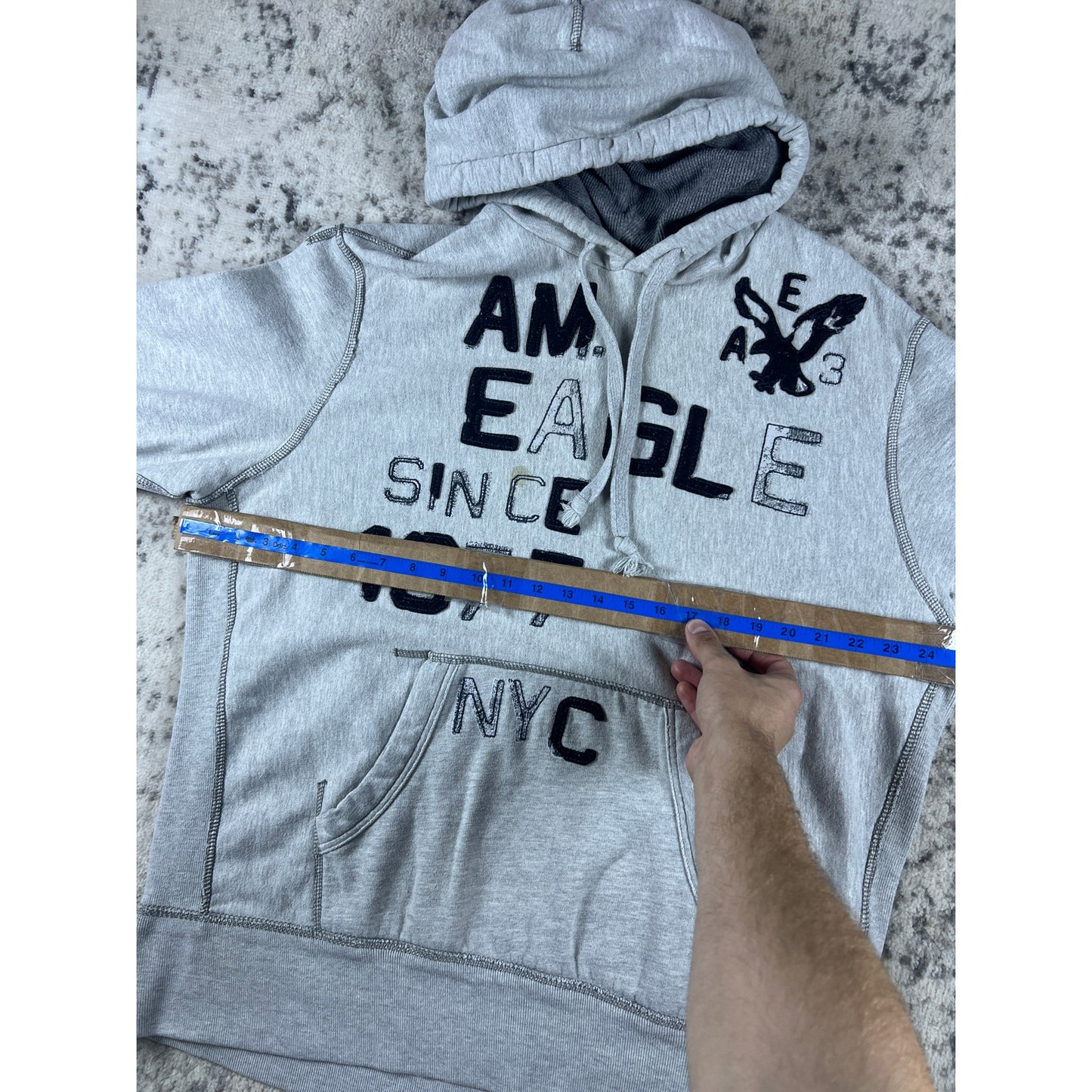 Vintage American Eagle Spellout Hoodie - XXL