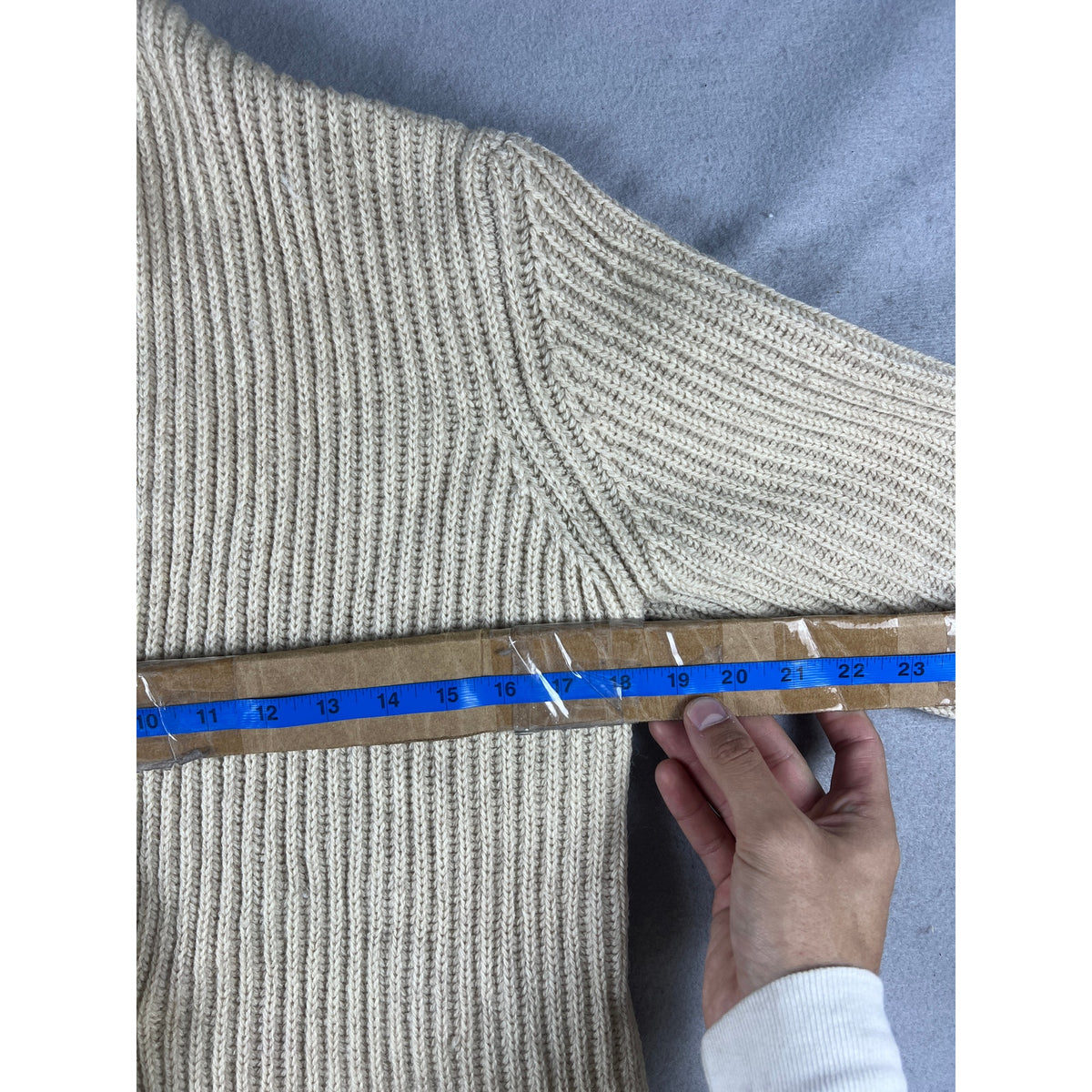 Vintage Cardigan Mens S Cream Shawl Collar Single Button Chunky Knit Ribbed