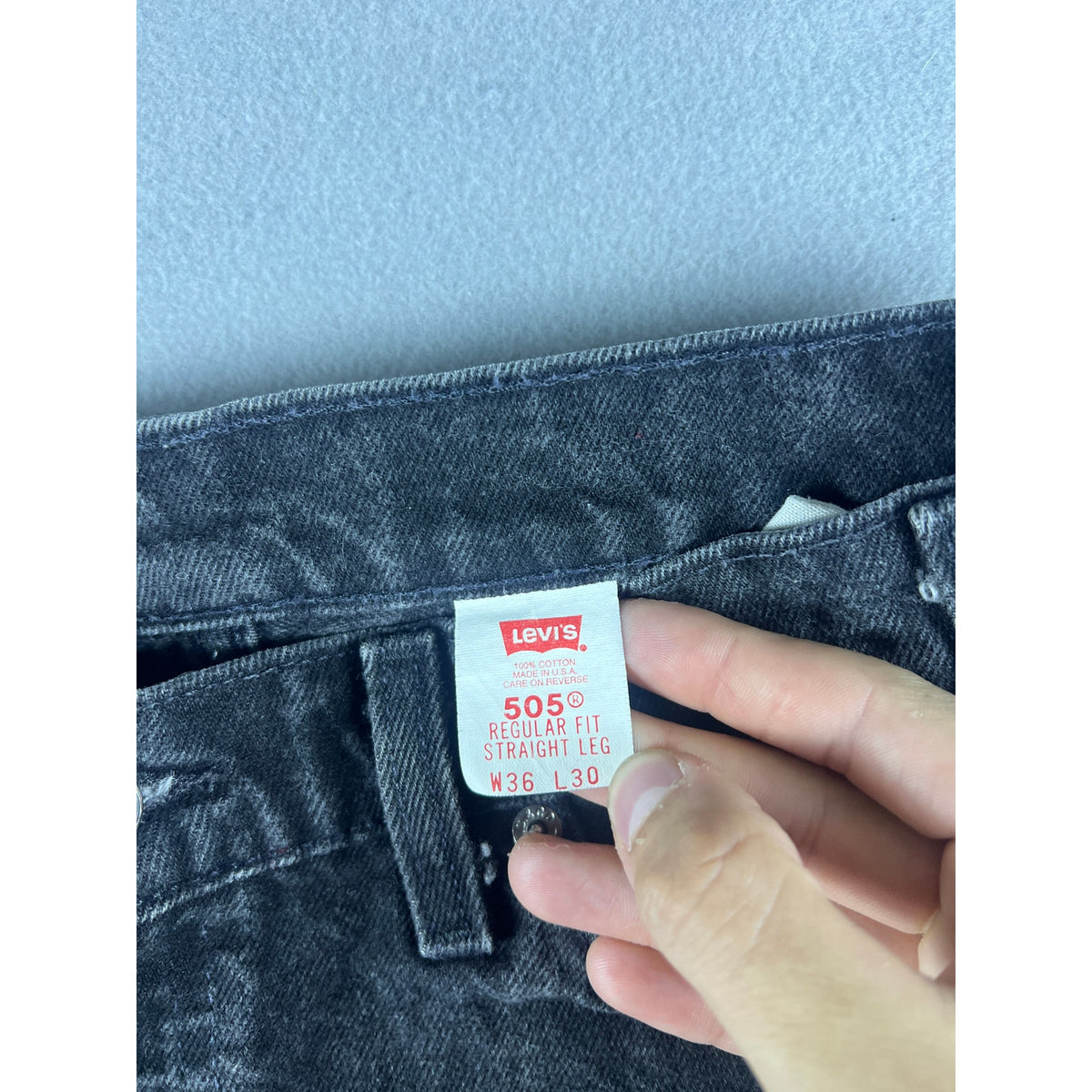 Vintage Levi's 505 Regular Fit USA Made Denim Jeans - 36x30