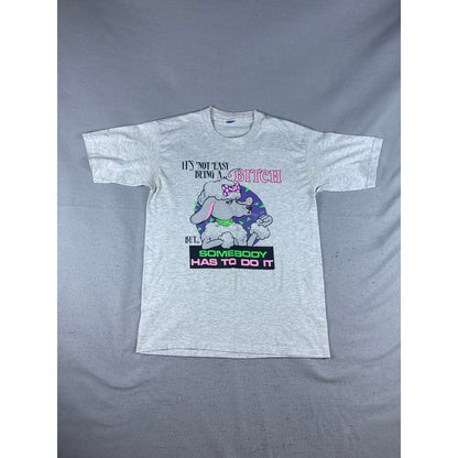 Vintage Poodle Bow Funny Novelty T-Shirt - S