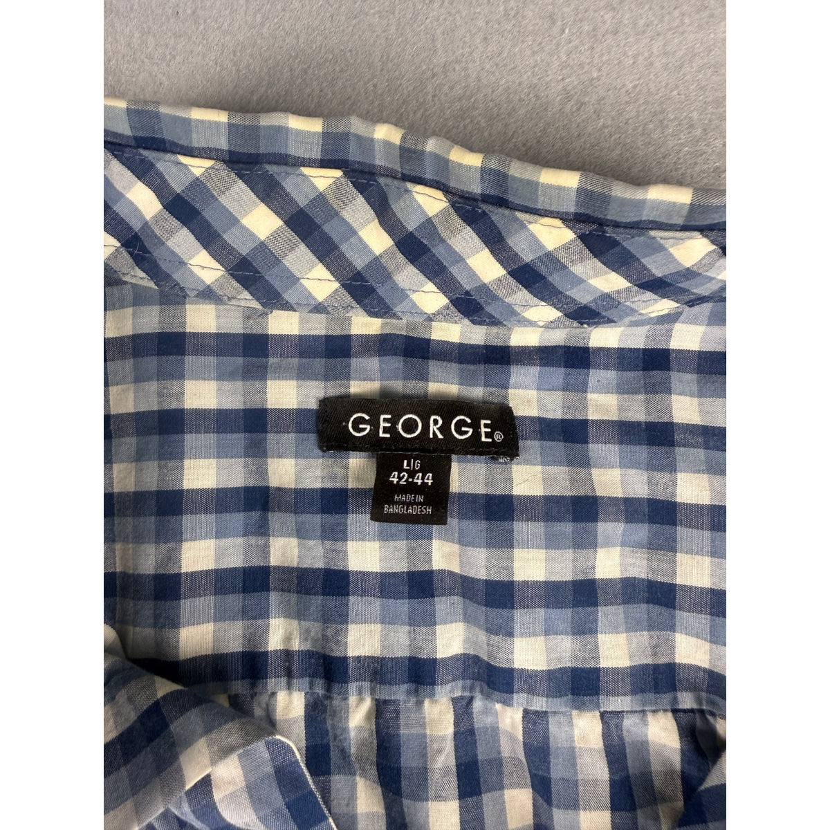 George Gingham Plaid Shirt - L
