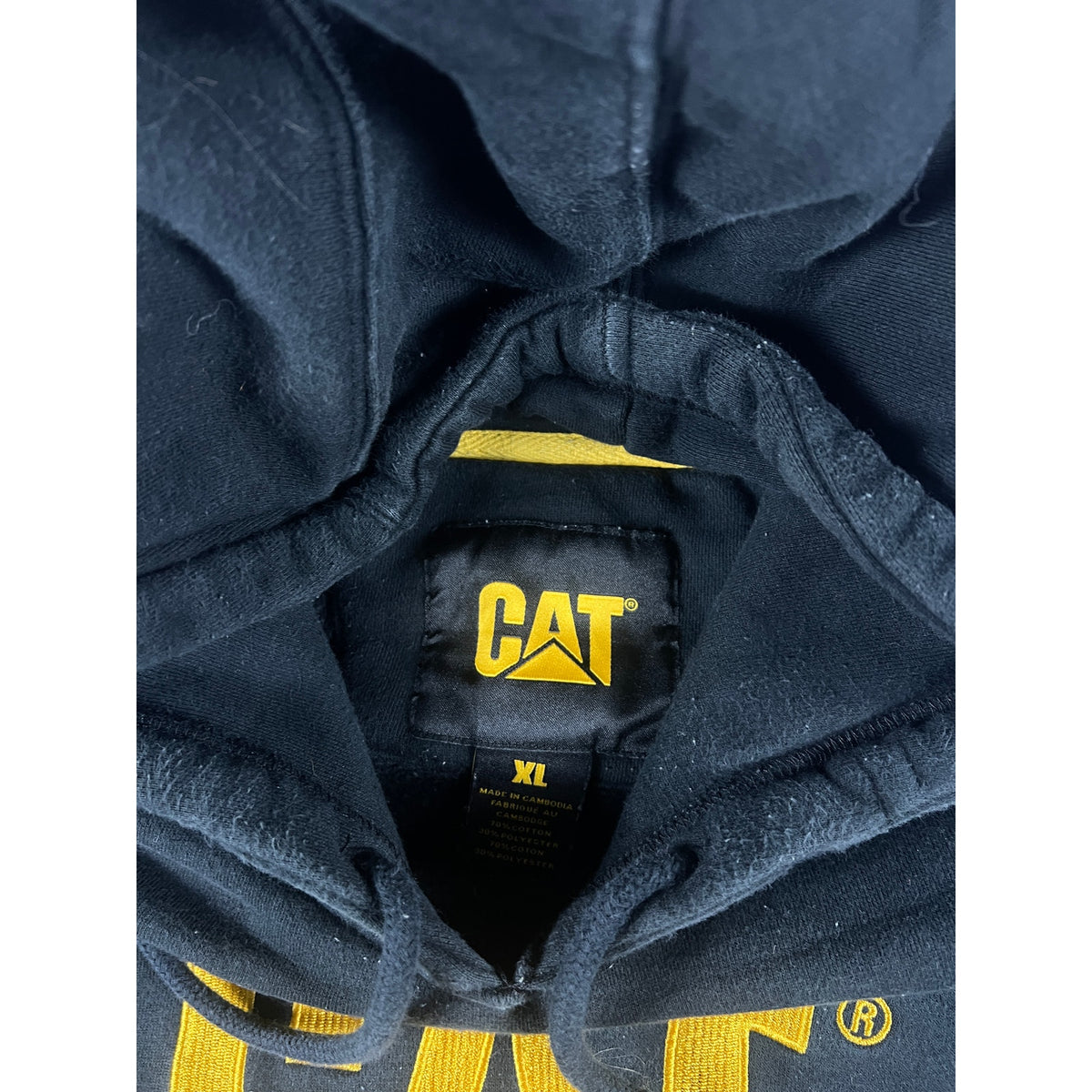 Caterpillar Spellout Hoodie Sweatshirt - XL