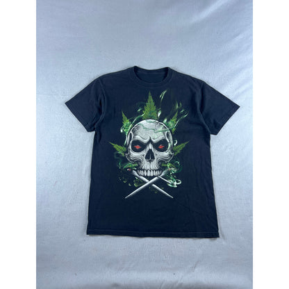 Vintage Weed Skull Joint Smoke T-Shirt - M