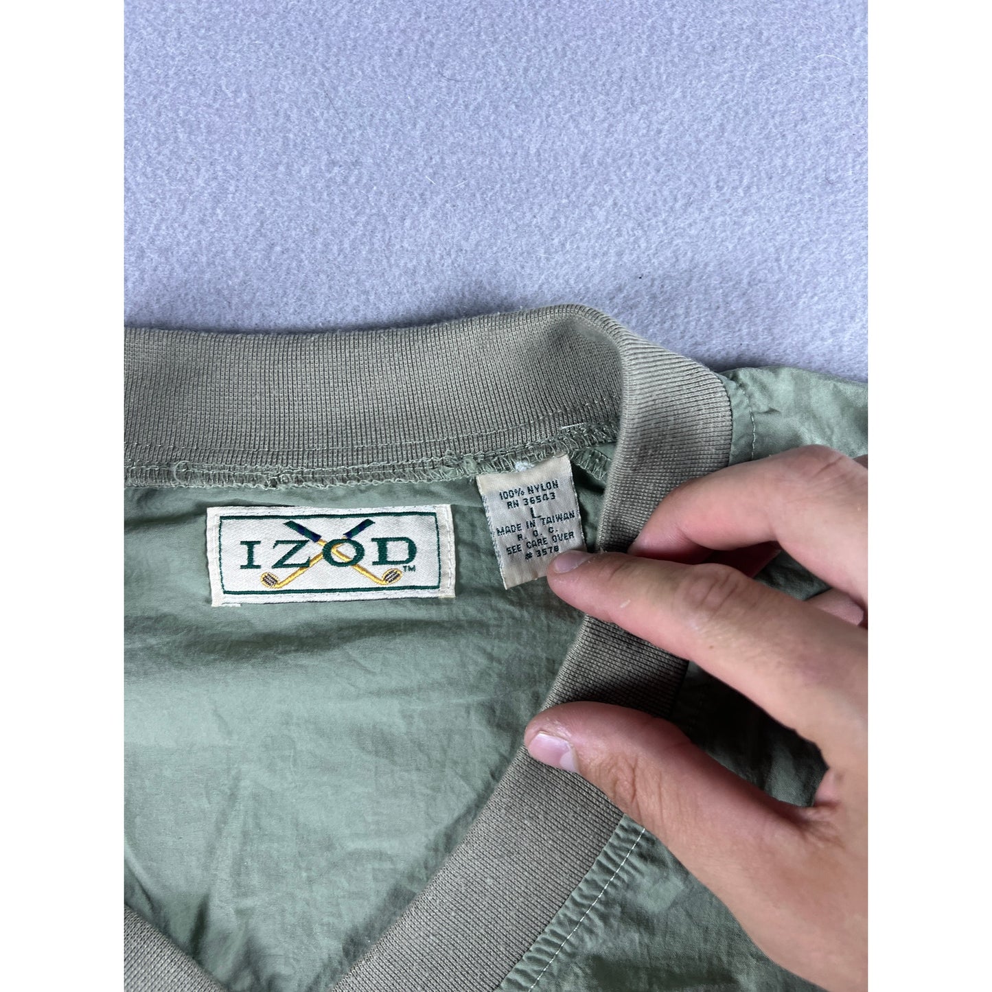 Vintage IZOD Golf Windbreaker Pullover Jacket - L