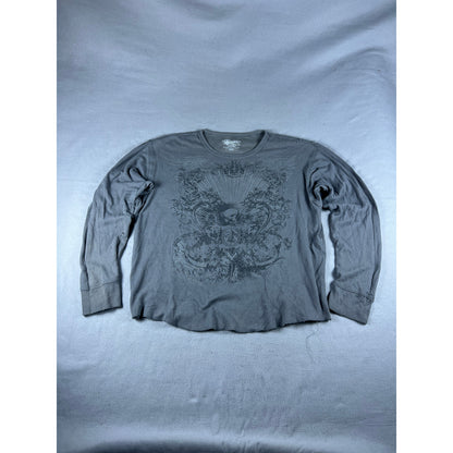 Stranded Y2K Skull Thermal Shirt - XL