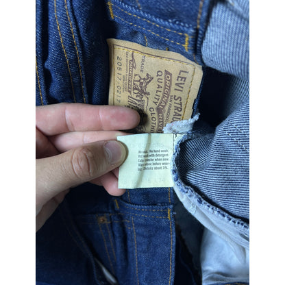 Vintage 1981 Levi's 517 Boot Cut Bell Bottom Jeans 36x34 Made USA Dark Wash Orange Tab