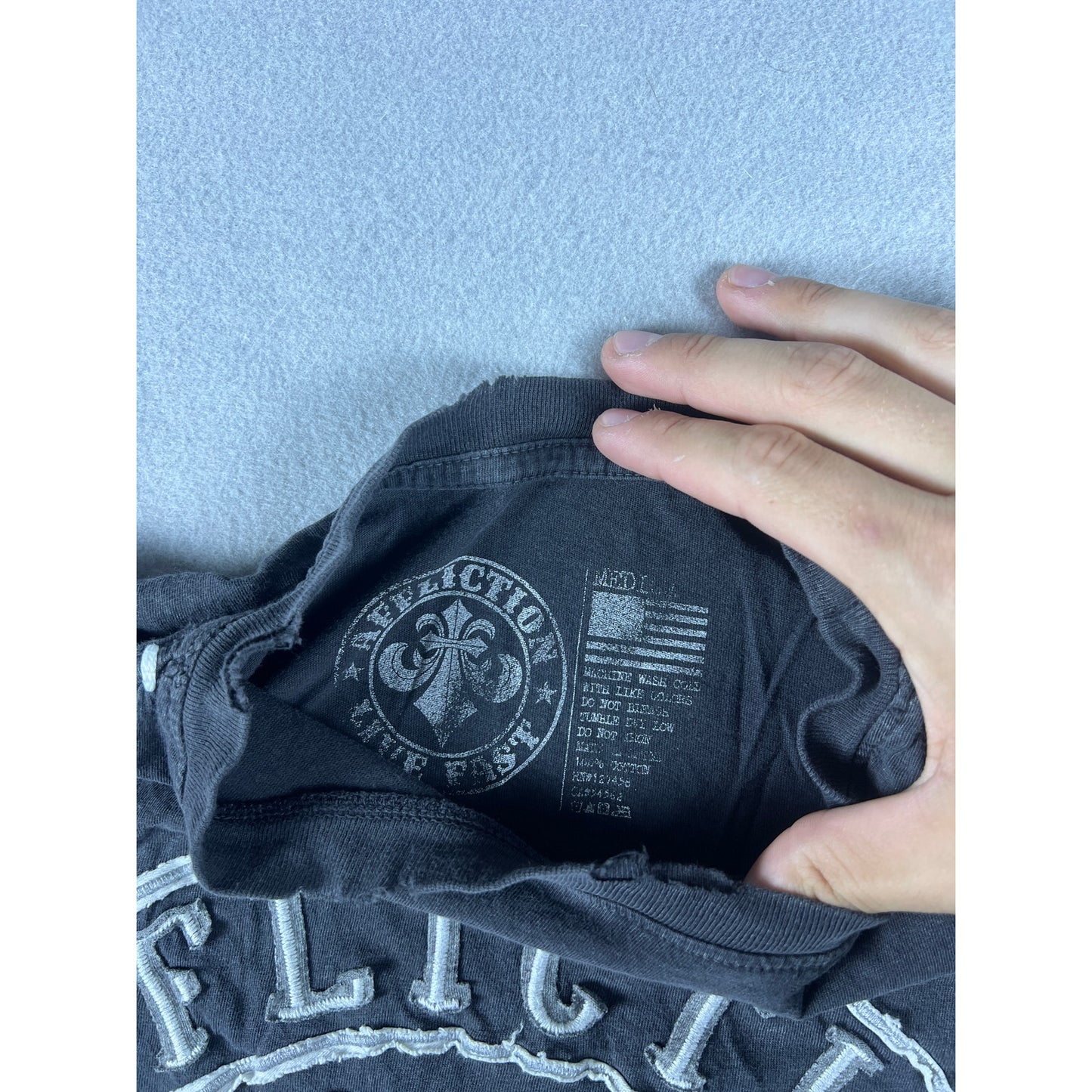 Vintage Y2K Affliction Live Fast Eagle Skull T-Shirt - M
