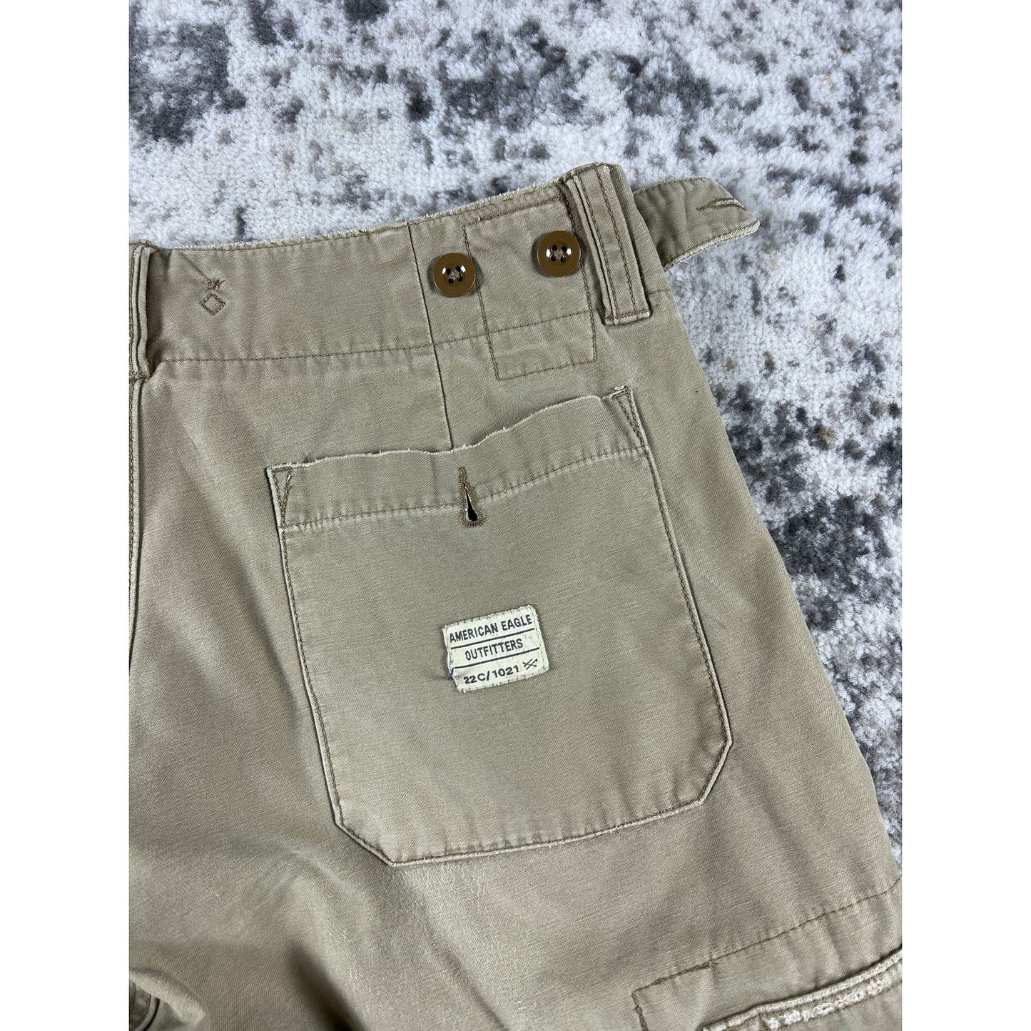 Vintage Canvas Tan American Eagle Baggy Pants - 30