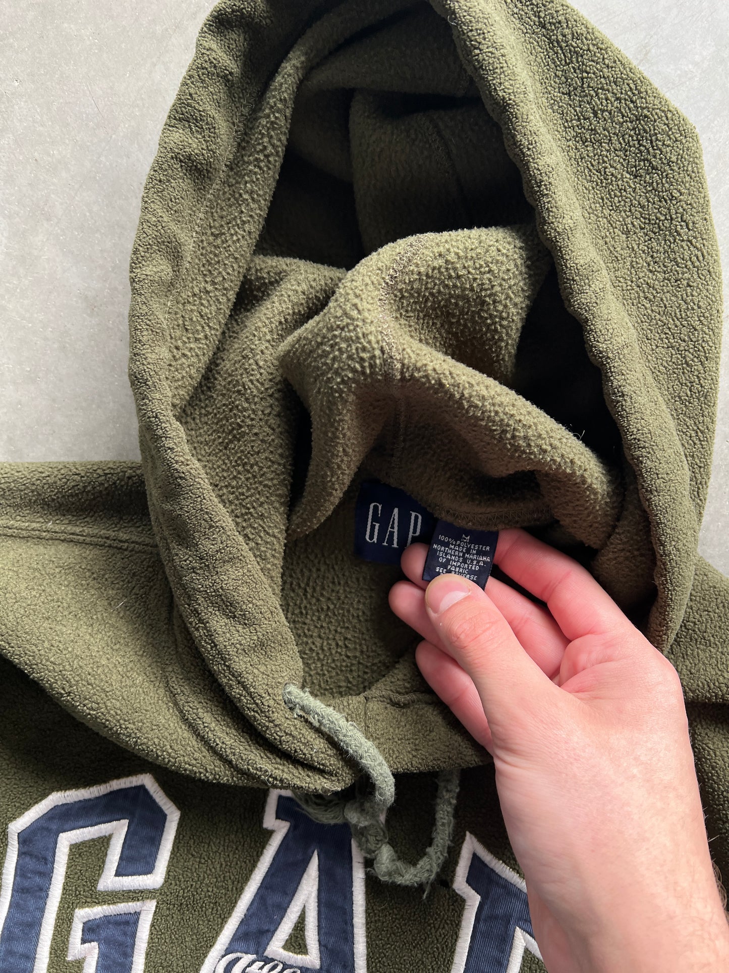 Vintage Distressed Green Gap Fleece- L