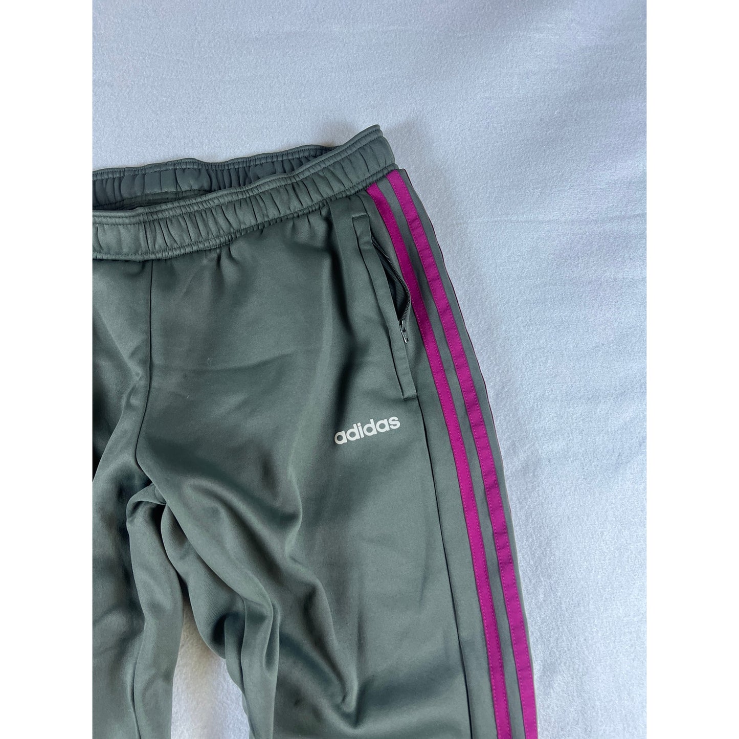 Adidas Grey Stripped Sweatpants - YL