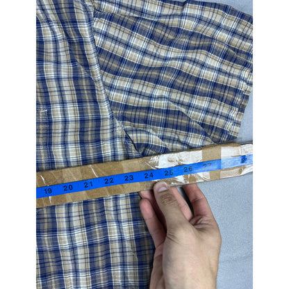 Dickies Plaid Tan Button Down Shirt - XL