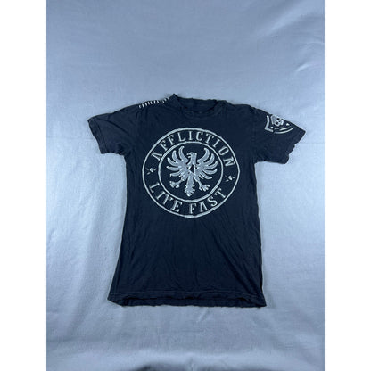 Vintage Y2K Affliction Live Fast Eagle Skull T-Shirt - M