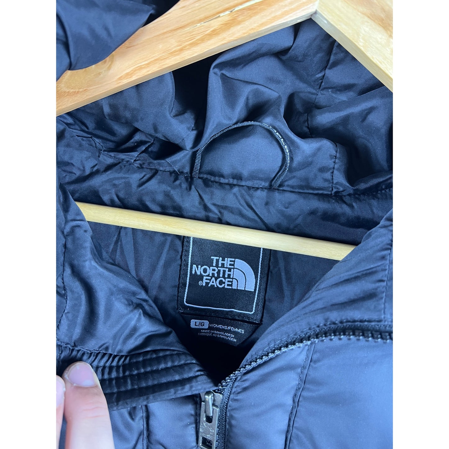 The North Face 550 Black Fur Down Jacket - L