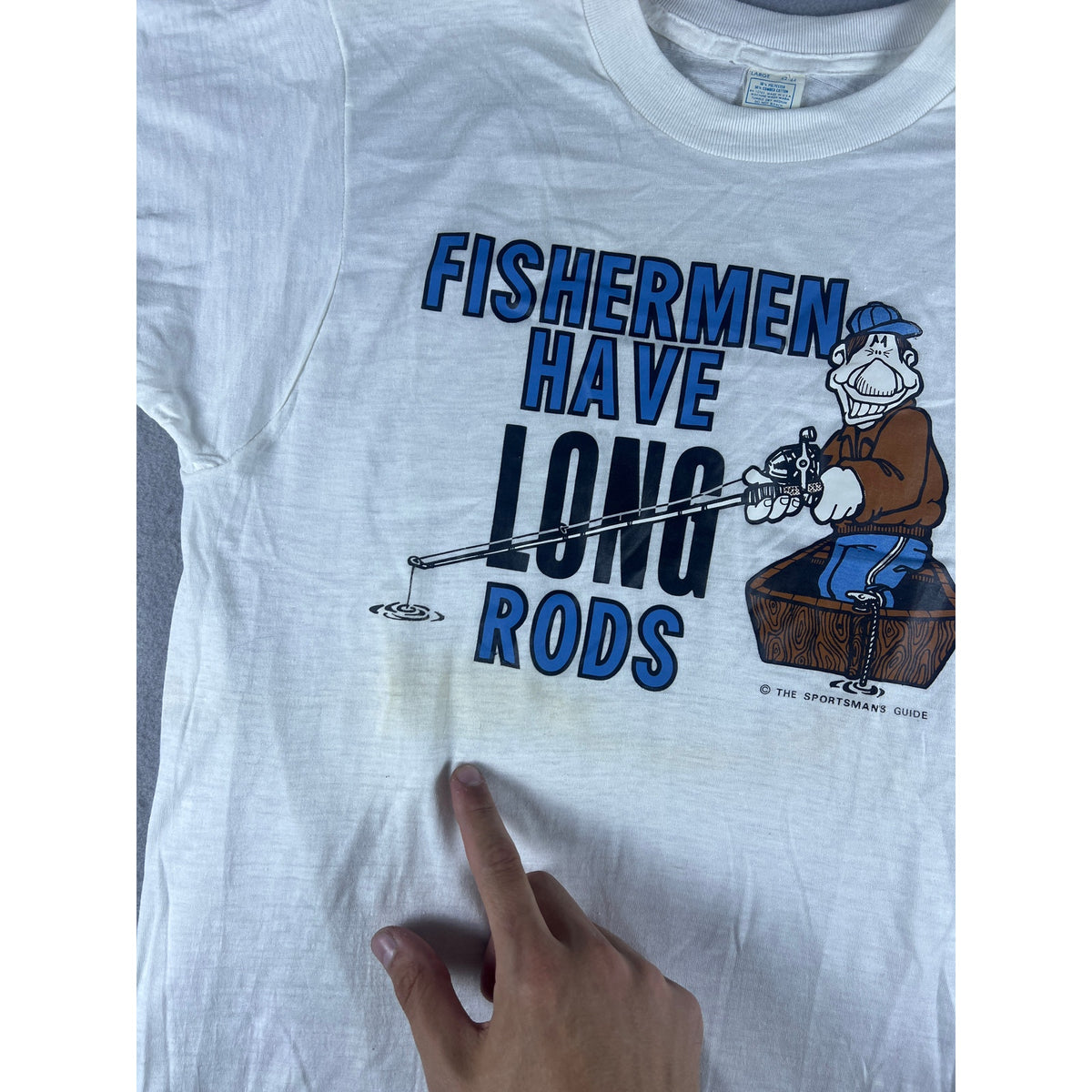 Vintage Fishermen Have Long Rods T-Shirt - L