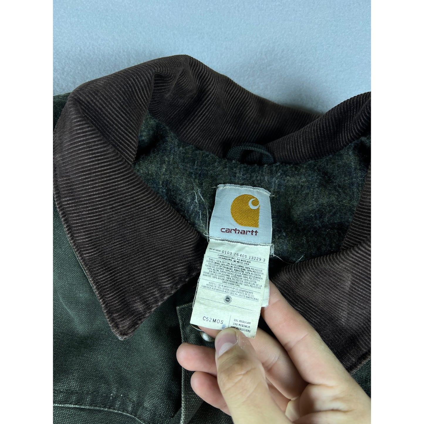 Vintage Carhartt C52 MOS Green Barn Chore Coat - XXL