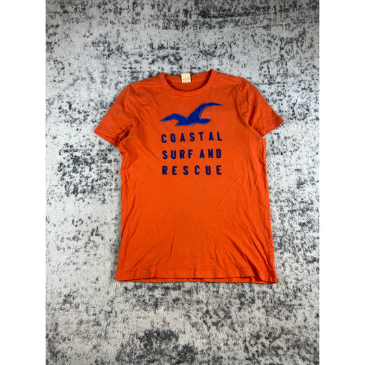 Y2k Hollister Co Orange Spellout T-shirt - M