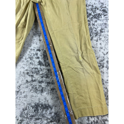 Vintage H.I.S Trews Chino Pants Mens 24x26 Tan Gold Canvas 60s Workwear Slacks