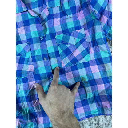Vintage Madras Plaid Shirt - M