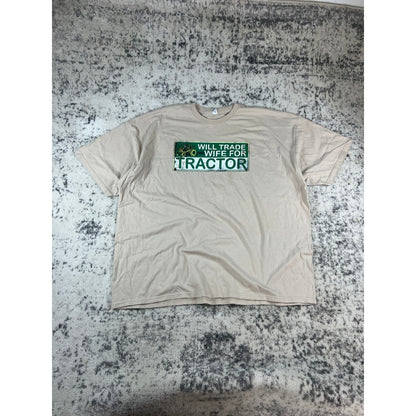 Vintage Tractor Spellout Funny Shirt - XXL