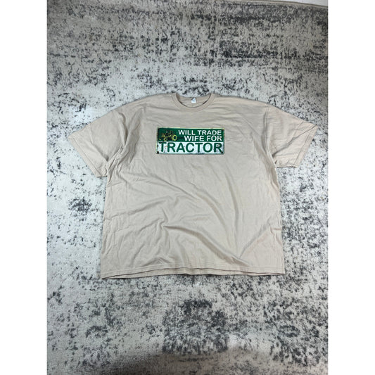 Vintage Tractor Spellout Funny Shirt - XXL