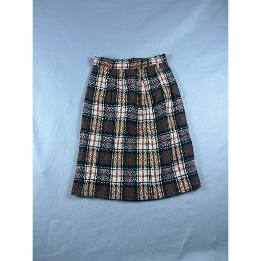Vintage Plaid Woven Jacquard Skirt - 24