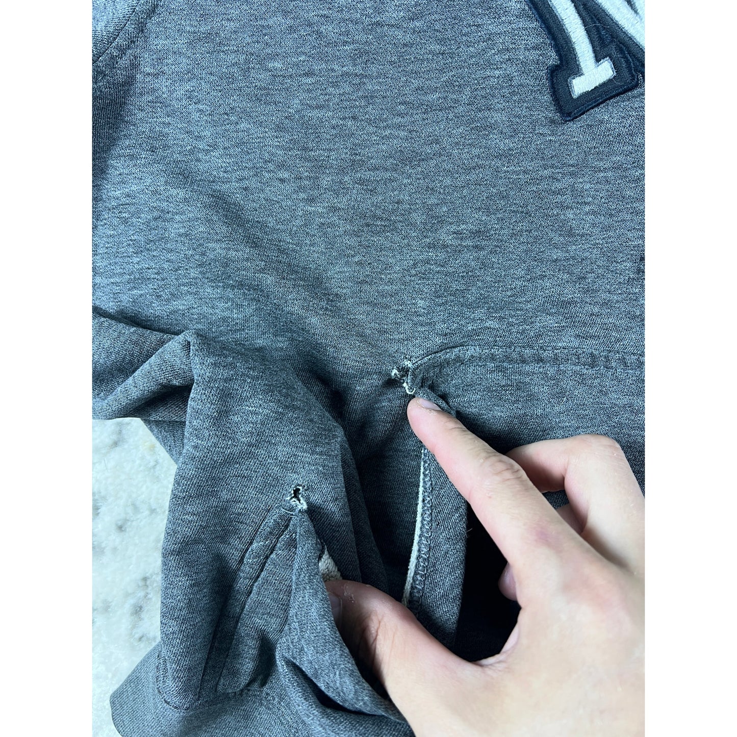 Vintage Nike Gray Spellout Hoodie - L