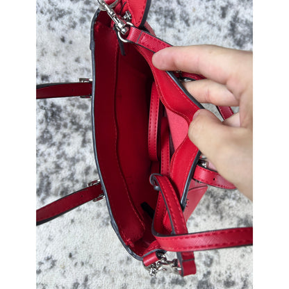 Vintage Red GUESS Tote Bag With Sliver Charms