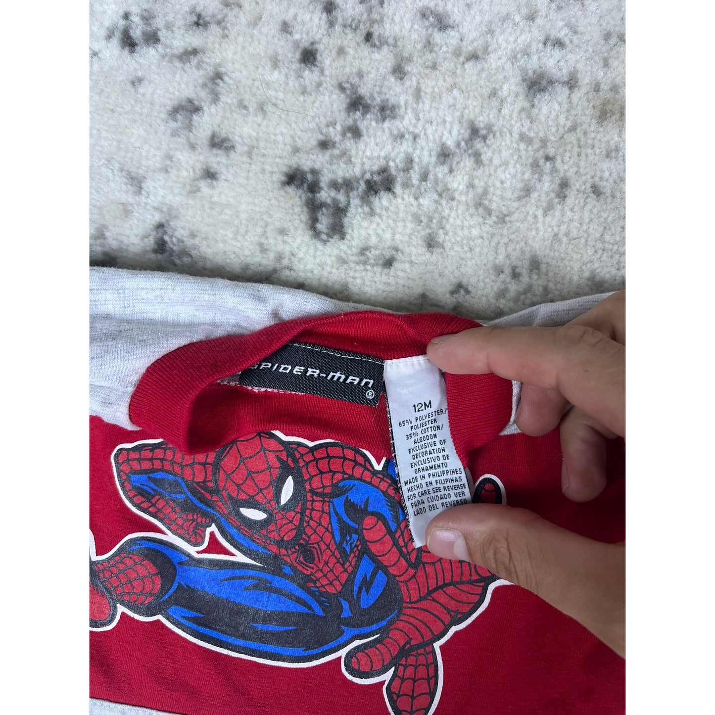 Vintage Marvel Spiderman Ringer T-Shirt - 12M