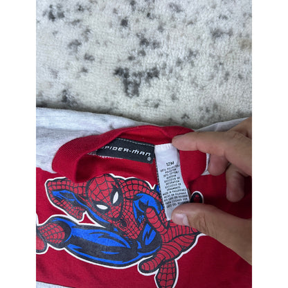 Vintage Marvel Spiderman Ringer T-Shirt - 12M