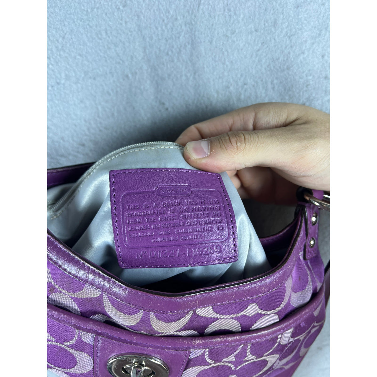 Coach Purple Signature C Getaway Shoulder Bag