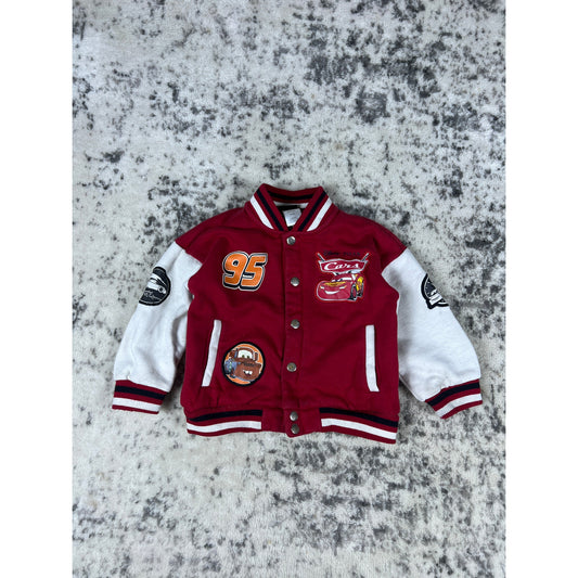 Vintage Disney Pixar Cars Pit Crew Jacket Kids 3T Varsity Y2K