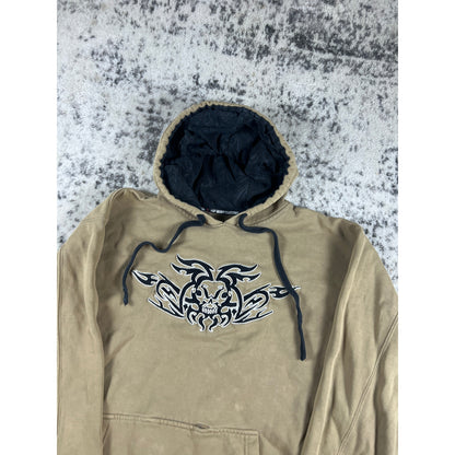 Vintage TOP Heavy Beige Dragon Hoodie Medium Embroidered Graphic