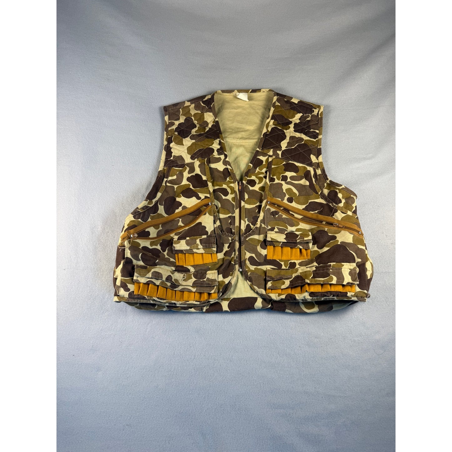 Vintage Duck Camo Hunting Vest - L