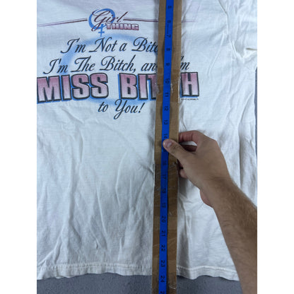 Vintage Y2K Girl Thing Miss Bitch T-Shirt - L