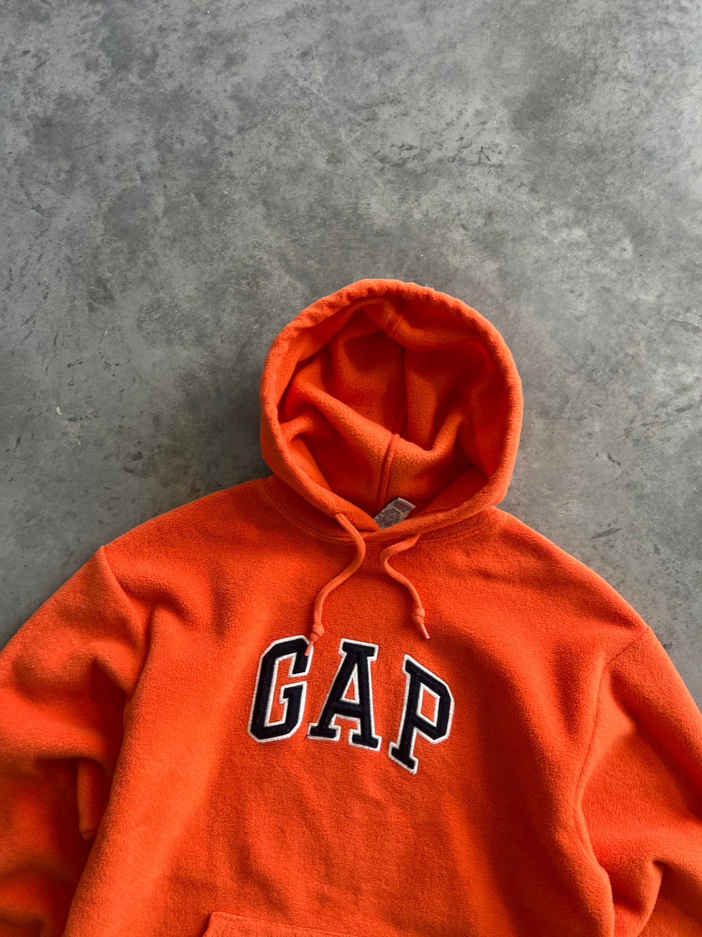 Vintage Orange Gap Spellout Hoodie - S