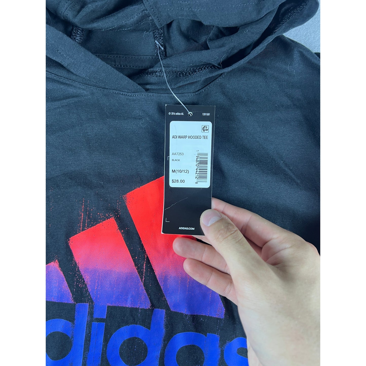adidas Adi Warp Hooded Tee Youth - 10-12