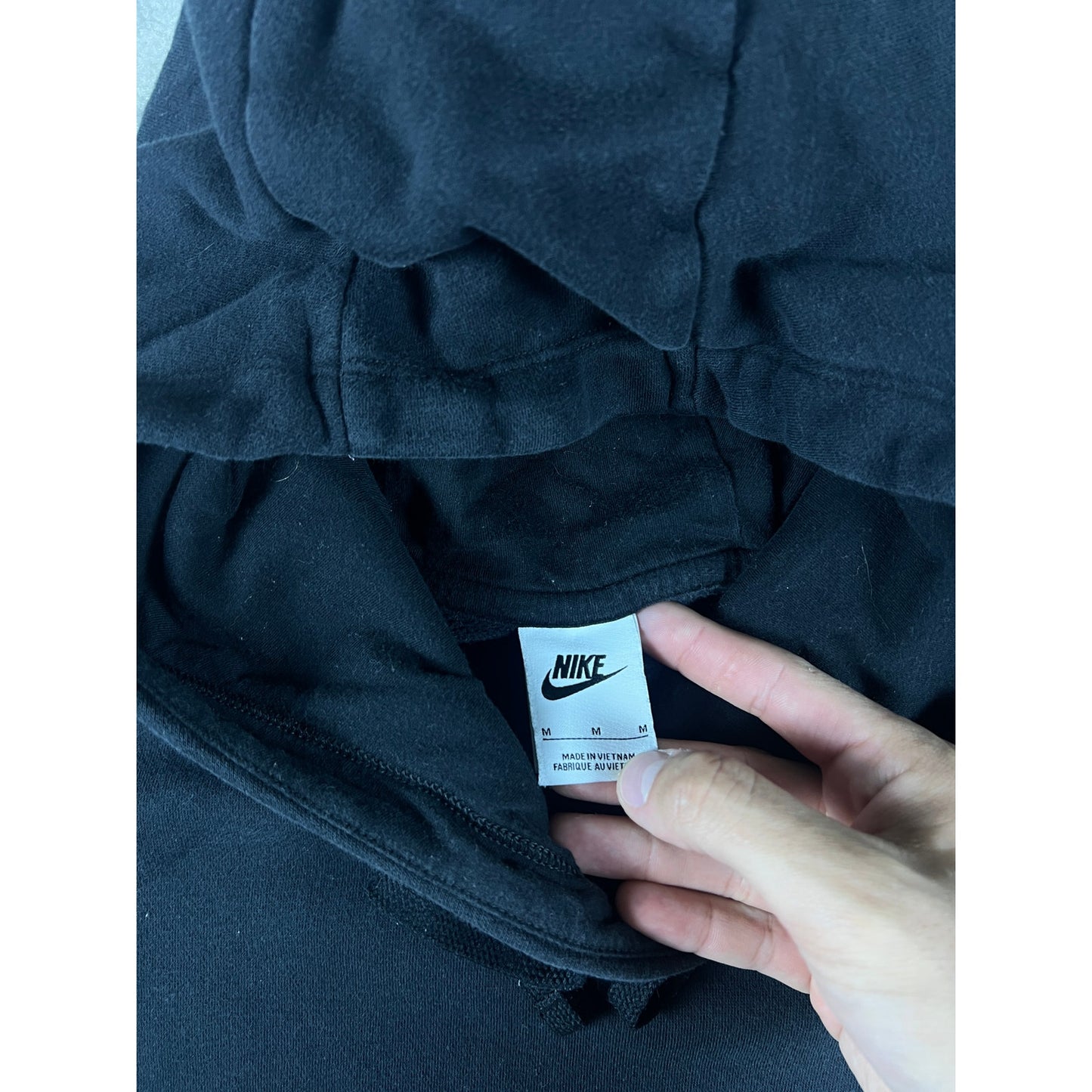Black Nike Spellout Hoodie Mens - M