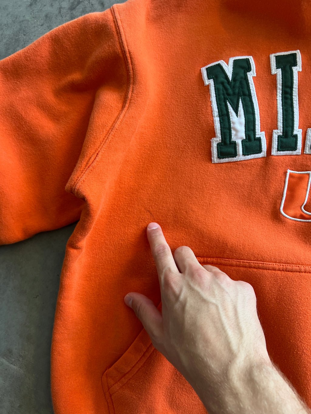 Vintage Orange Miami Hurricanes Hoodie - L